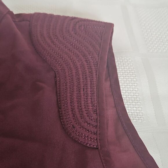 H&M Sheer Sleeveless Button-Down Summer Top Size 2 Burgandy - Picture 13 of 16
